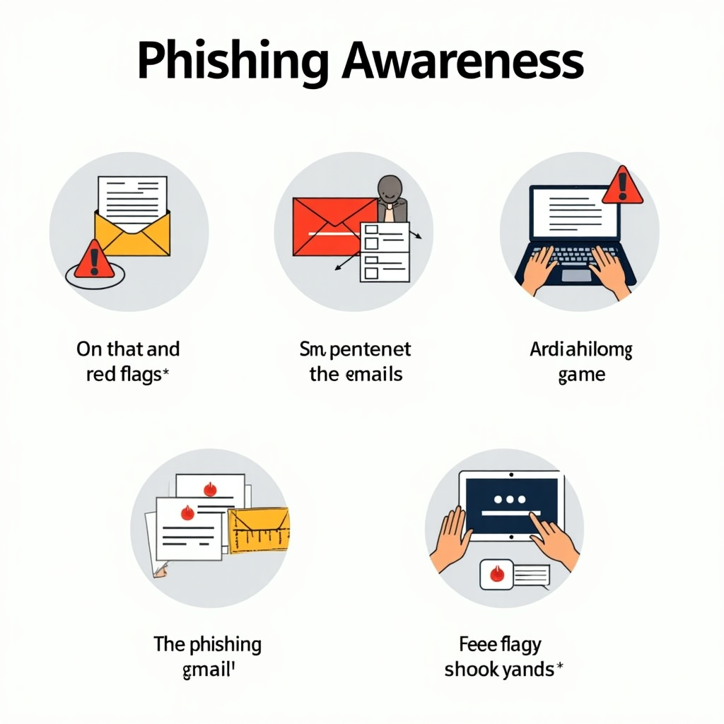 Ilustración de alerta de phishing con elementos visuales de advertencia